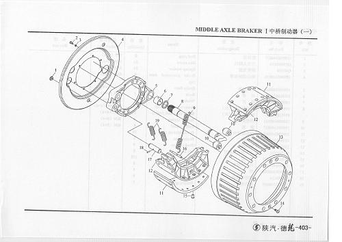 Тормоз среднего моста.